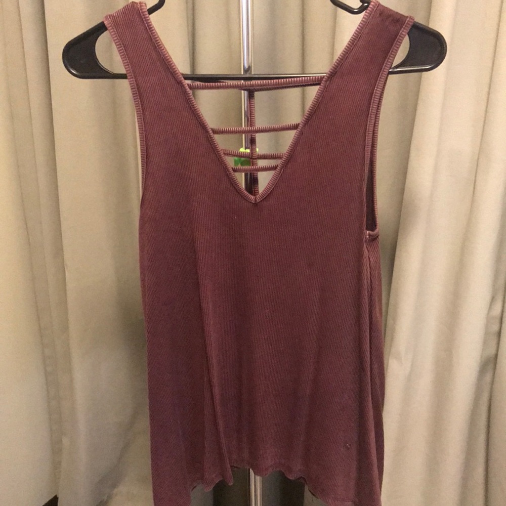 American Eagle Plum Ribbed Tank